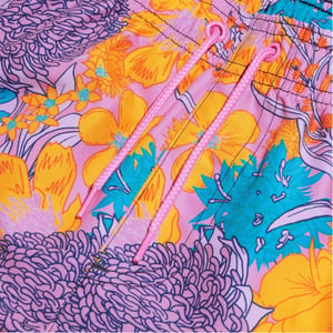 Men's Speedo Floral Patterned Swim Short with Logo Patch in Purple/Yellow