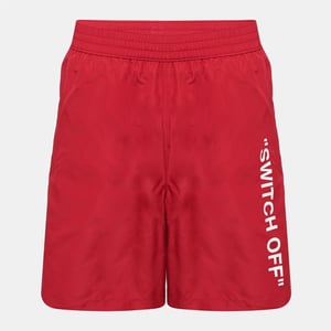 Men's Off White Off Off Swimsh in Red - White