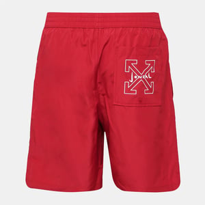 Men's Off White Off Off Swimsh in Red - White