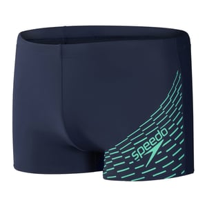 Men's Speedo Medley Logo Stripe Aqua Short in Navy/Green
