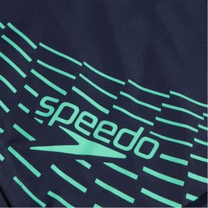 Men's Speedo Medley Logo Stripe Aqua Short in Navy/Green