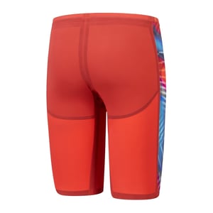 Men's Speedo Valor 2 Abstract Patterned Jammer Short in Red/Blue