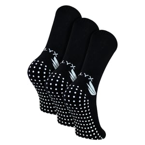 3-Pack Heren Bamboe Crew Grip Sokken | Versterkte Hak en Teen Zachte Antislip Sokken