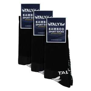 3-Pack Heren Bamboe Crew Grip Sokken | Versterkte Hak en Teen Zachte Antislip Sokken