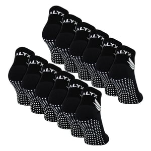 12-Pack Heren Bamboe Enkelsokken met Grip | Versterkte Hiel & Teen Zachte Antislip Sokken