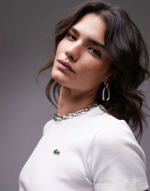 Lacoste crew neck short sleeve t-shirt in white