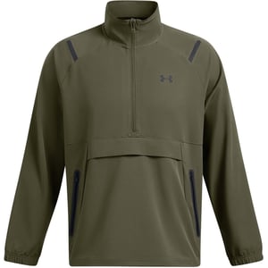 Men's Under Armour Unstoppable Solid Patterned Anorak Jacket with Drawstring in Green