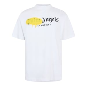 Men's Palm Angels Palm La Tee in White Yellow