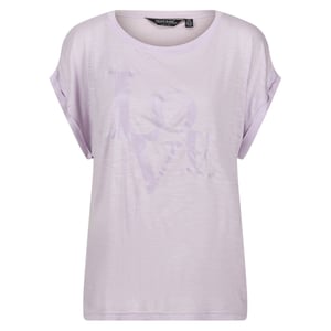Women's Regatta Roselyn Lettering Crew Neck Short Sleeve Boyfriend T-Shirt in Pastel Lilac