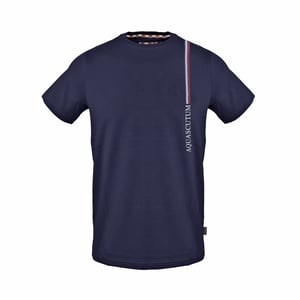 Men's Aquascutum Crew Neck Short Sleeve Jersey T-Shirt in   Navy