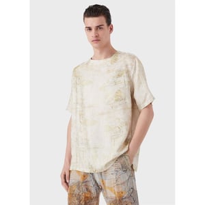 Men's Emporio Armani EA7 Regular Fit Short Sleeve T-Shirt in Kaki-Khaki