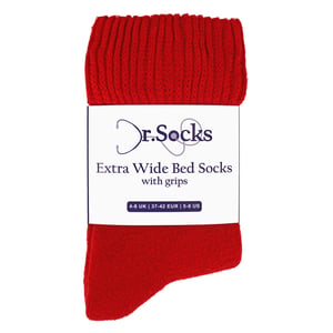 Ladies Extra Wide Winter Bed Socks with Grips | Non Slip Thermal Sleep Socks