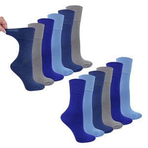 12 Pairs Ladies Bamboo Diabetic Socks | Soft Non Binding Comfort Socks