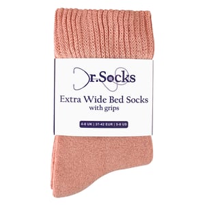 Ladies Extra Wide Winter Bed Socks with Grips | Non Slip Thermal Sleep Socks