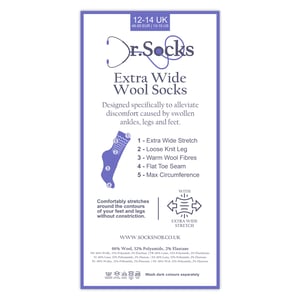 Ladies Mens Wool Oedema Socks for Swollen Feet & Circulation Support