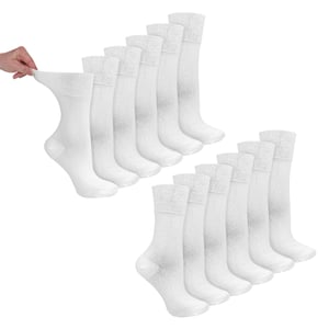12 Pairs Ladies Bamboo Diabetic Socks | Soft Non Binding Comfort Socks