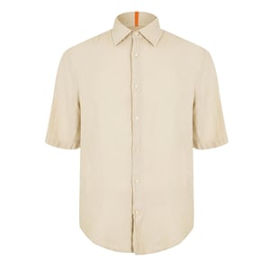 Men's Boss Short Sleeve Shirt in Light Beige