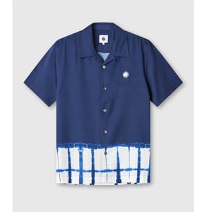 Men's Pretty Green Anaheim Tyedye Regular Fit Shirt in Navy