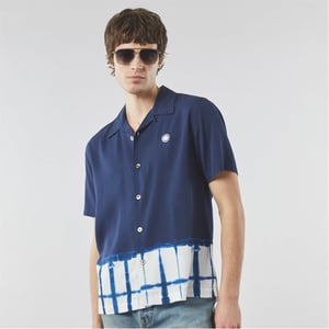 Men's Pretty Green Anaheim Tyedye Regular Fit Shirt in Navy