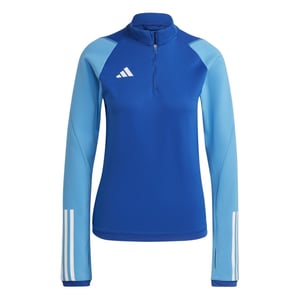 Women's adidas Zip Neck Raglan Sleeve Drill Top in Blue