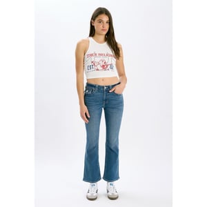Women's True Religion K Flare Flap Ld99 in Medium Wash 2
