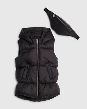 River Island Girls Gillet & Crossbody Bag Set Black 2 Piece