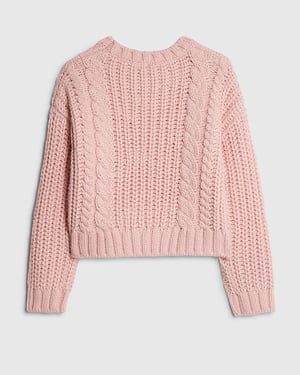 River Island Girls Jumper & Bag Set Pink Knitted Flower 2 Piece