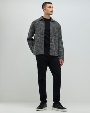 River Island Mens Shacket Grey Regular Fit Textured Collared