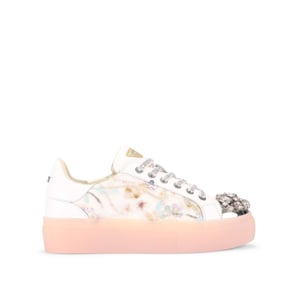 Kurt Geiger London Leather Crystal Toecap Cupsole Sneakers