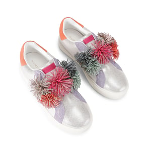 Kurt Geiger London Leather Laney Pom Pom Sneakers