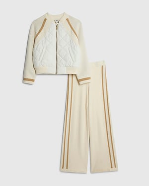River Island Girls Bomber Jacket & Joggers Set Cream 2 Piece
