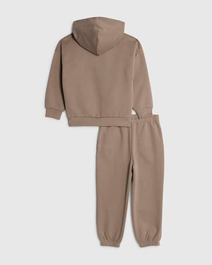 River Island Mini Boys Hoodie & Joggers Set Brown Ame Saint 2 Piece