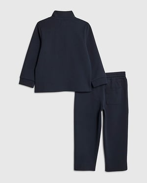 River Island Mini Boys Sweatshirt & Joggers Set Navy Zip 2 Piece