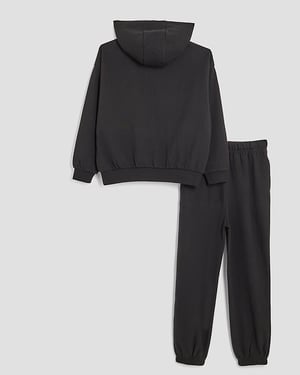 River Island Boys Hoodie & Joggers Set Black RR Oversized 2 Piece