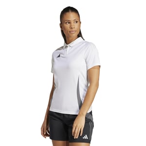 Women's adidas Tiro24 Collared Neck Short Sleeve Polo Shirt in White