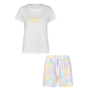 By Louise Dames shortama korte pyjama set geprint wit/multi
