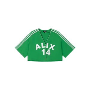 Alix The Label Ladies woven cropped baseball shirt t-shirts 2604935683