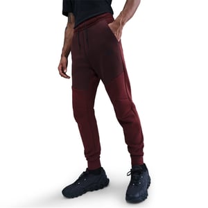 Men's Nike Tech Fleece Solid Patterned Joggers in Red/Black