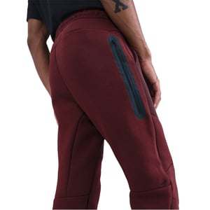 Men's Nike Tech Fleece Solid Patterned Joggers in Red/Black