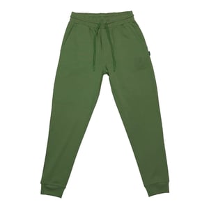Men's Aquascutum Solid Patterned Tapered Fit Slim Joggers in  Military Green