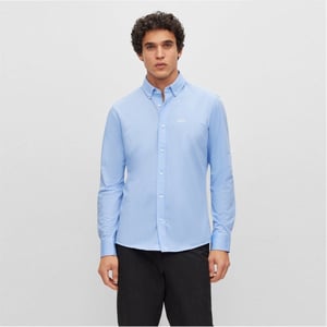 Men's Boss Joe Button Down Collar Long Sleeve Oxford Shirt in Pastel Blue