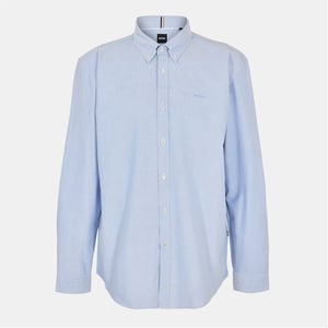 Men's Boss Plain Long Sleeve Shirt in Light/Pstl Blue