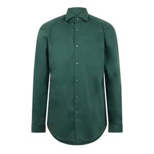 Men's Boss Spread Collar Long Sleeve Oxford Shirt in Green
