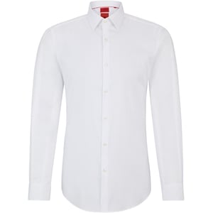 Men's Boss Slim Fit Long Sleeve Collared Oxford Shirt in Open White