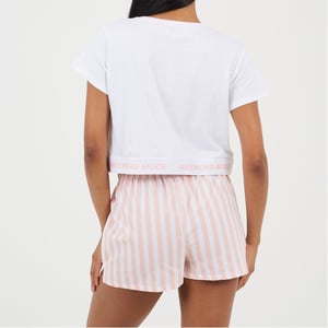 Women's Brave Soul Lounge Set in White/Peach