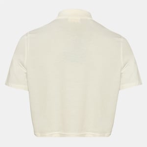 Women's Lacoste Lettering Collared Neck Polo Shirt in Flour