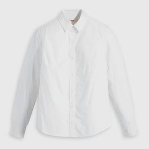 Women's Levis Collared Neck Long Sleeve Regular Fit Shirt in Bright White