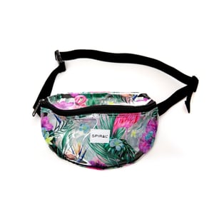 Accessories Spiral Floral Patterned Crescent Shape Fanny Pack in Tropical