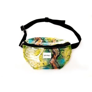 Accessories Spiral Snake Patterned Crescent Shape Fanny Pack in Transparent