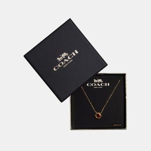 Open Circle Stone Necklace